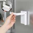 Magnetic Paper Towel Holder - Adjustable Heavy Duty Strong Magnet for Large Rolls - Fits Refrigerator, Grill,Garage,Dorm Mini Fridge - Rust-Resistant Steel Kitchen Organizer,White(2x3In)