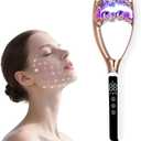 SZMDLX Microcurrent Facial Massager with LCD Screen, Electric Face Roller for Lifting & Toning, EMS Skin Tightening Device for Puffiness & Fine Lines, USB Rechargeable V-Shape Tool (White+gold)