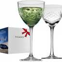 Nick and Nora Cocktail Glass,Vintage Handcrafted Designs Set of 2 - (5oz Lead-Free Crystal Martini & Coupe Glass Set),Unique for Manhattan, Martini, Housewarming, Christimas & Holiday Gifts
