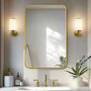 Delma Bathroom Vanity Mirror, Gold Framed Mirror for Over Sink, 30x20