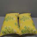 MIULEE Decorative Floral Outdoor Lumbar Pillow Covers with Inserts Set of 2 12x20,Waterproof Vintage Fade Resistant Patio Throw Pillows with Piping for Spring Summer Garden Couch Sofa,Yellow