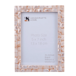 Handicrafts Home 5x7 Picture Frame Mother of Pearl Collection, Handcrafted Photo Frame, Small Picture Frame for Living Room, Wall Decor, Office Desk Decor, Vintage Picture Frames, Gift for her, Thanksgiving gift for friends & Family
