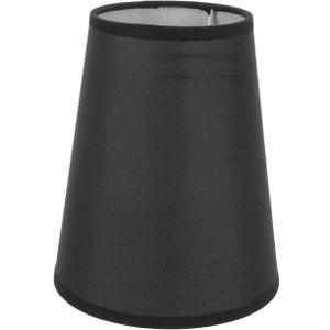 7 Inch Black Barrel Lamp Shade - Stylish Cloth Chandelier Shade for Small Table and Desk Lamps - Elegant Minimalist Design for Home Decor and Lighting Upgrade
