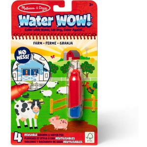 Melissa & Doug Water Wow! Mess Free Coloring Book, Reusable Water-Reveal Activity Pad, On The Farm, Travel Toys, Party Favors, for Toddlers & Kids Ages 3+