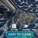 Bulijojo Front Door Mat Entrance,Durable Heavy Duty Welcome Mat,Thick Absorbent Natural Rubber Non Slip Mat, Sturdy Entryway Blue 47"x32", 2'8" x 3'11"