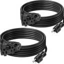 BN-LINK 25Ft Outdoor Extension Cord with 3 Outlets,16/3 SJTW, 13-Amp Power Cord for Lighting, Landscaping & Holiday Decorations, Grounded, ETL Listed