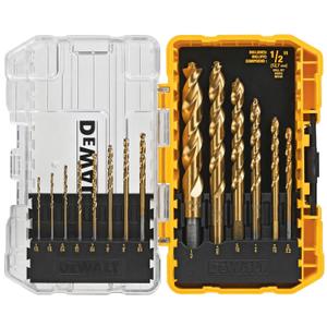 DEWALT Drill Bit Set, Titanium Nitride Coated, 14-Piece (DW1354)
