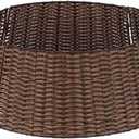 CWENZXDIA Christmas Tree Collar Rattan Christmas Tree Rustic Skirt Xmas Base Cover for Decoration Woven Ring(Brown) (60X50X22CM)