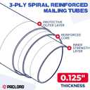 5" x 18" Reinforced Kraft Paper Mailing Tube, Pack of 1 Tube with 2 Caps Secure USPS Approved Cardboard Poster Mailer for Shipping and Storing of Prints, Artwork, Posters, or Documents