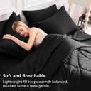 CozyLux Oversized King Comforter Set Black - 7 Pieces Bed in a Bag Comforter Set with Sheets, Luxury Soft Bed Set All Seasons, Bedding Set with Down Alternative Comforter, Sheets, Pillowcases & Shams