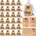50 Pcs 2026 Preschool Graduation Bear Bulk Set with 25 Mini Graduation Gift Stuffed Bear 25 Adjustable Wish Bracelets Organza Bag for Class of 2026 Preschool Kid Child Student Grad Party Favor(Black)