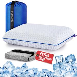 Travel & Camping Cooling Memory Foam Pillow for Backpacking &Airplanes &Beach, Medium Firm Small Camp Bed Pillow for Car Sleeping,Toddler, Breathable Washable Cover, Neck Support Portable Compressible (White), Size: Medium Travel & Camping Cooling Memory Foam Pillow for Backpacking &Airplanes &Beach, Medium Firm Small Camp Bed Pillow for Car Sleeping,Toddler, Breathable Washable Cover, Neck Support Portable Compressible (White), Size: Medium