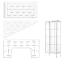 Acrylic Shelves for IKEA Milsbo Tall Greenhouse Cabinet- 8mm Thick, Clear Acrylic Plant Corner Shelves Compatible with Tall IKEA Milsbo Glass Cabinet - 3 Pack Combo Set