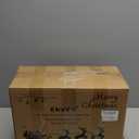 Outdoor Christmas Tree Urn Filler 2 Set, Pre-lit Artificial Flocked Xmas Tree with Cones & Red Berries, Small Christmas Tree with 70 Warm Lights (Frosted Green)