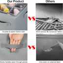 TOPIA HOME Shoe Organizer for Closet 2 Pack, Foldable Shoe Box with Adjustable Dividers and Clear Cover, Space Saving Shoe Storage Organizer Cabinet with Reinforced Handles, Fits 40 Pairs, Gray, TP11G