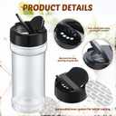 Jadive 36 Pcs Plastic Spice Jars with Shaker Lids, 8.5oz, Black