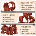 COOKOO 9 Packs 22 Inch Ginger French Curl Braiding Hair 75g/Pack Premium Bouncy Braids Hair for Black Women Pre-Stretched Wavy Texture Braiding Synthetic Hair Extensions for Butterfly Locs 350#