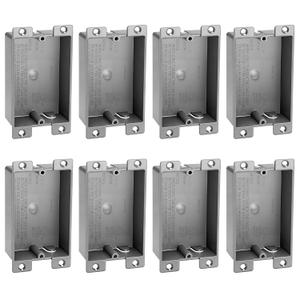 Relaxweex 8 Pack Plastic Shallow Electrical Box, 8 Cubic Inch Grey Shallow Outlet Box, Single Gang Old Work Junction Bulk, Length 4.25'', Width 2.4'', Depth 1.24'', Etl Certified