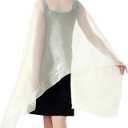 Ladiery Sheer Crepe Shawls and Wraps for Formal Evening Party,Women Soft Shimmer Light-weight Travel Festival Shawl (20068 cm / 79" x 27", Beige)