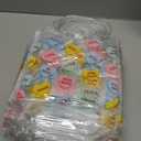 Roowest Valentine Heart Clear Gift Bag with Handles Conversation Hearts Favor Bulk Bag with Button for Valentine Date Wedding Party Favor Bridal Shower Retail Shopping, 8x8x3.15''. Quantity Unknown