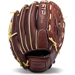 Franklin Sports Baseball Gloves - RTP Pro Adult + Kids Baseball Mitt - Outfield + Infield Gloves (12.5" - Basket Web, Brown)