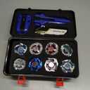 MUSTYBELT Battling Top Burst Gyro Toy Set Toy Gift for Children Boys Ages 6 8 10 12+ Combat Battling Game 12 Burst Spinning Tops 2 Two Way Launchers Grip Starter (BOZE-BX12)