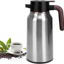 68oz Thermal Coffee Carafe, Stainless Steel Carafes for Hot Liquids 24 Hours, Insulated Coffee Carafes For Keeping Hot Coffee, Hot Water, Tea, Hot Beverage (Silver)