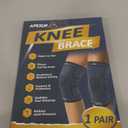 APEXUP Compression Knee Brace for Women, Copper Compression Sleeve for Knee Support, Arthritis Pain Relief, Meniscus Tear, ACL, Running (Large, Dark Grey+Pink)