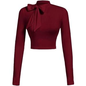 Women Fall Casual T-Shirt Fall Back High Neck Slim Fit T-Shirt Tops Clothe Size S