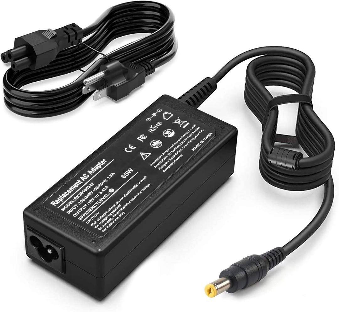65W 19V AC Adapter Compatible with Acer Aspire V3 V5 E1 E3 E5 ES1 R3 M5 F5 5000 5100 5250 6920 7741Z N15Q1 N16Q2 Laptop Power Supply Cord Monitor for LCD H236HL SA230 G276HL S230HL G246HL