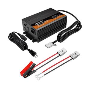 14.6V 30A Lithium Battery Charger, 14.6V LiFePO4 Battery Charger, Bulit-in Cooling Fan, Support Fast Charging, Suitable for 12 Volt Automotive Trailer RV SUV Motorbike Boats and More
