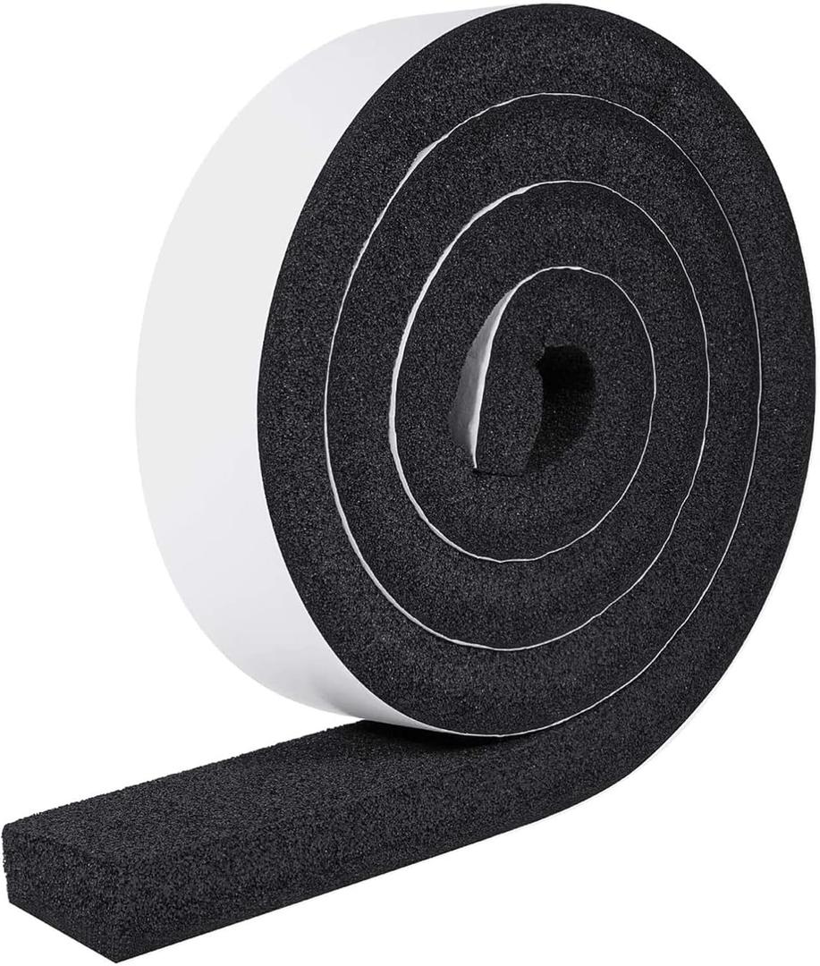 MAGZO Weather Stripping Door Seal 2 Inches W X 1 Inch T, Strong Adhesion and High Resilience Air Conditioner Foam Insulation for Furniture, Total Length 6.5 Feet (1 Roll)