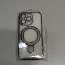 Magnetic Case for iPhone 15 Pro Case Stand & Ring Holder Compatible with MagSafe Built-in Camera Lens Protector Shockproof Phone Case for iPhone 15 Pro 6.1" - Titanium