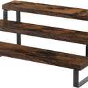 YINMIT Wooden Display Riser Stand, Tiered Perfume and Cologne Organizer Stand, 3 Tier Spice Rack Organizer, Rustic Display Shelf for Candles (3 Tier)