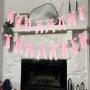 2 x 2 Pack Pink Bow Coquette Decor Garland Banner - 16 Prestrung Satin Pink Bows Garland for Bridal Shower Decorations,Bachelorette Party, Birthday Party, Wedding Wall & Holiday Decor Home Aesthetic