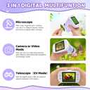 Mini 3-in-1 Pocket Microscope with Camera & Telescope, 32GB SD Card, 2.4" IPS HD Screen, Handheld Digital Microscope for Kids, Educational Science Kit, Christmas Birthday Gift for Boys Girls Ages 3-9
