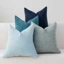 Pack of 4 Throw Pillow Covers 18x18 Boho Cushion Covers for Living Room | Cushonix,Blue Series,Decorative Farmhouse Pillow Covers for Couch Bed Sofa,Home Decor,Soft Square Pillowcase
