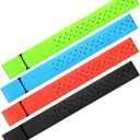 Oudain 4 Pcs 14. 2 x 0. 8 Inch Replacement Heart Rate Monitor Band, Soft Heart Rate Armband Strap, Theory Fitness Adjustable (Black, Orange, Green, Blue)