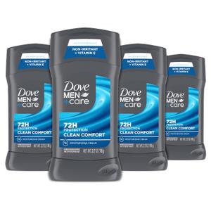 Dove Men+Care Antiperspirant Deodorant Stick Clean Comfort, 12 Count, 2.7 oz 72-Hour Sweat and Odor Protection, 1/4 Moisturizing Cream, Comfortable Underarm Care, Clean Comfort Scent