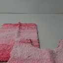 OLANLY Bathroom Rug Set 2 Piece, Soft Absorbent Microfiber Bath Mats and U-Shaped Contour Toilet Rug, Non-Slip, Machine Wash Dry, Plush Shaggy Bath Mats for Bathroom (24"x16"+24"x20", Pink)