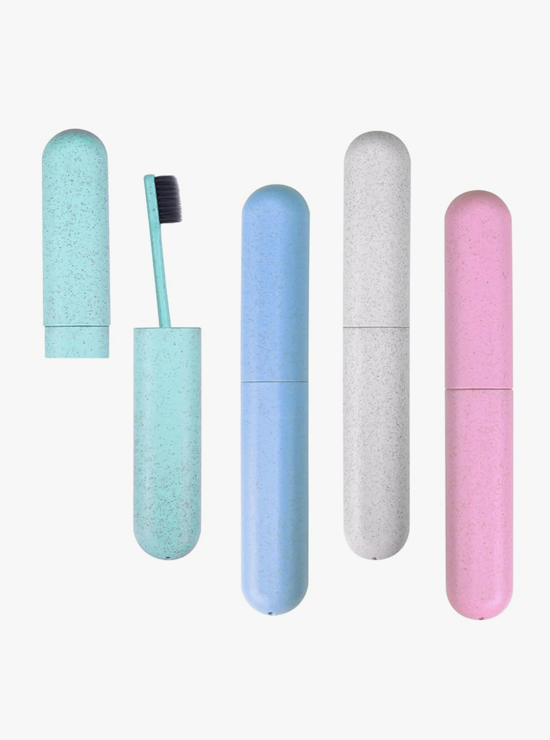 Hooqict 4 Pack Travel Toothbrush Case Portable Travel Toothbrush Holder Plastic Toothbrush Container Protector Cover for Traveling, Camping, Home, School, Business