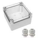 LeMotech Junction Box IP67 Waterproof Dustproof Electrical Box Project Box DIY Enclosure Gray with Transparent Clear Cover, External Size 4.9x4.9x3.0in (125x125x75mm)