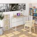 Elephance Folding Desk Writing Computer Desk for Home Office, No-Assembly Study Office Desk Foldable Table for Small Spaces  Beige 31.5 Inch