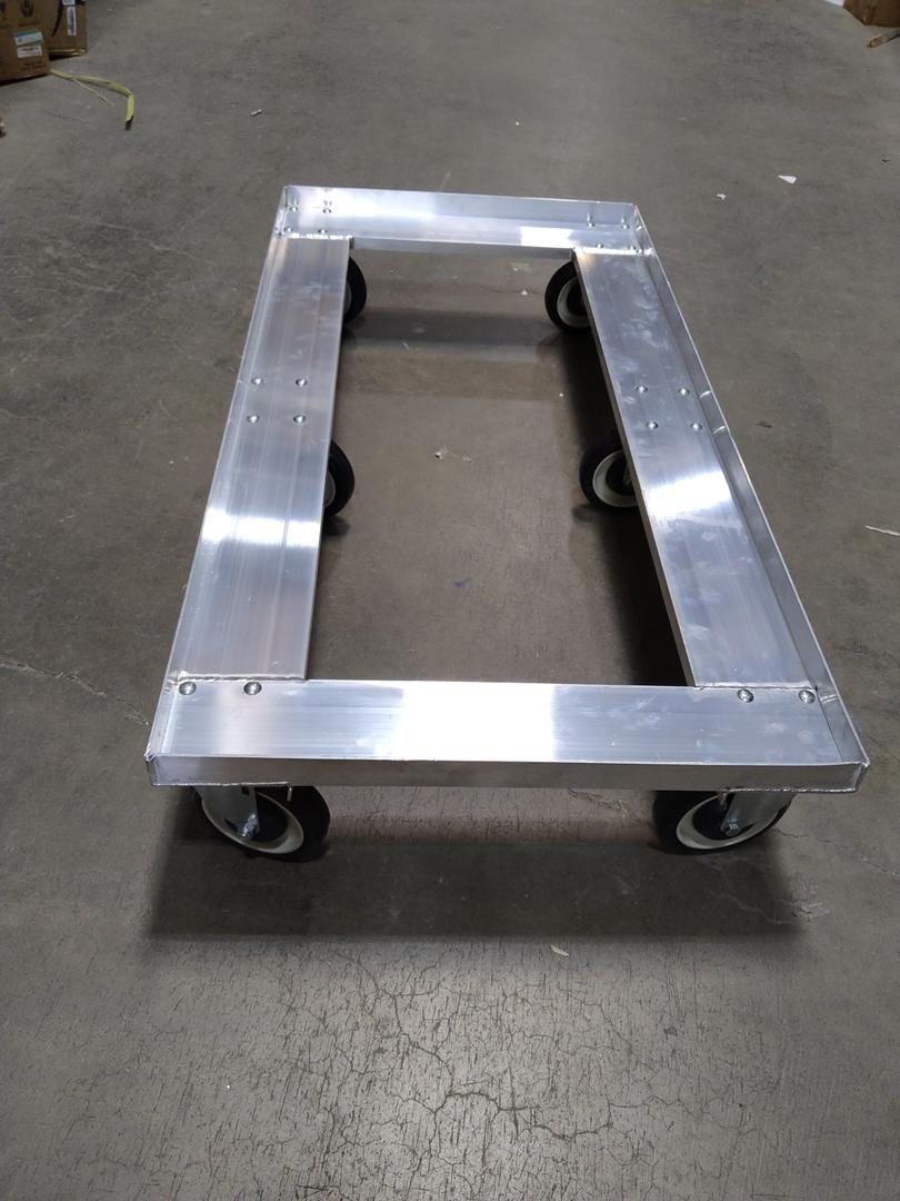 Channel GRD2 Dollies, Glass Rack/Milk Crate Dolly, Glass Rack Dollies, 44"W x 22"D x 7.5"H, Aluminum Construction