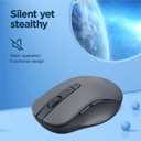 Lenovo WL310 Bluetooth Silent Mouse, Ergonomic, Adjustable DPI, Silent Clicks, Bluetooth 5.0, Portable for Windows, Mac, and Chromebook, Grey