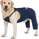 Dog Jeans Recovery Pants After Surgery for Hind Legs, Stretchy Dog Recovery Sleeve Anti Licking Rear Leg HIPS Wound Durable Jeans Onesies Also Classic Daily Pants (Light Blue,4X-Large)