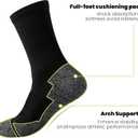 Wildarms Athletic Running Socks Cushion Padded Moisture Wicking Crew (Black)