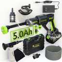 Cordless Pressure Washer,1060 PSI Battery Power Washer with 5.0Ah Superpower Battery, 3 Speed Adjustment/2.8 GPM, 6-in-1 Nozzle Battery Operated Power Washer for Cars, Fences, Patio, Furniture