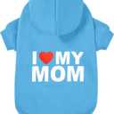 GreenJoy Dog Sweater Dog Hoodie Cold Weather Dog Coat Hooded Sweatshirt for Puppies,Cats, Small Medium Large Dogs (Blue(I Love My Mom), X-Large)