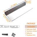 16Inch Stainless Steel Wall Mounted Floating Shelf Drilling or Shelf Adhesive Modern Room Decor Wall Shelf Floating Shelf for Bathroom Bedroom Decor (Chrome)